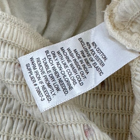 New, Arizona Jean Co Crop Top Long Sleeve X-Large Junior Ivory Floral MSRP $34‎ - Picture 8 of 12